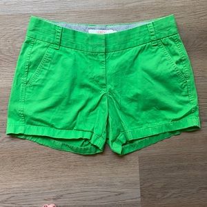Green J. Crew Broken-In Chino Shorts